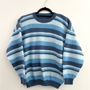 Women’s Blue Striped Mohair Sweater